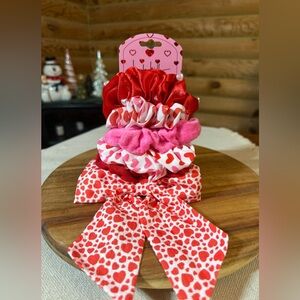 VALENTINES DAY Hair Scrunchies * Set of 6
